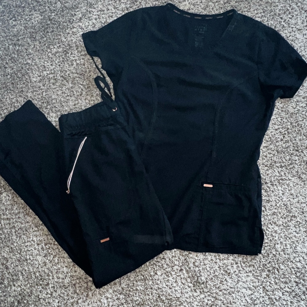 Black Greys Anatomy size XS scrub set